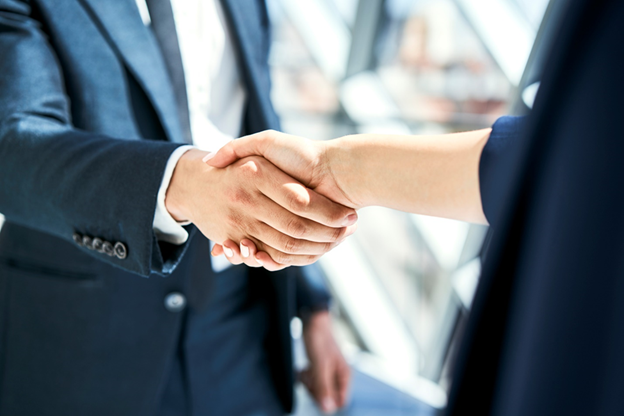 Two people shaking hands