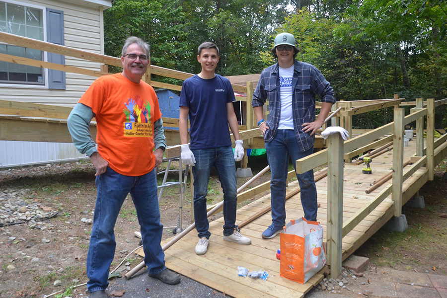 Fuller Housing volunteer Mark, along with SJC volunteers Troy Hendricks and Andrew Keniston added handrails to the Bishop’s ramp.