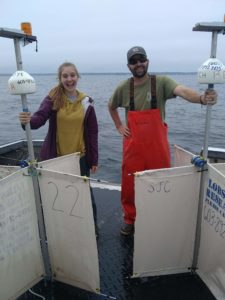 Science students with buoys