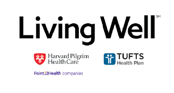 Living Well with Harvard Pilgrim and Tufts Health Care logo