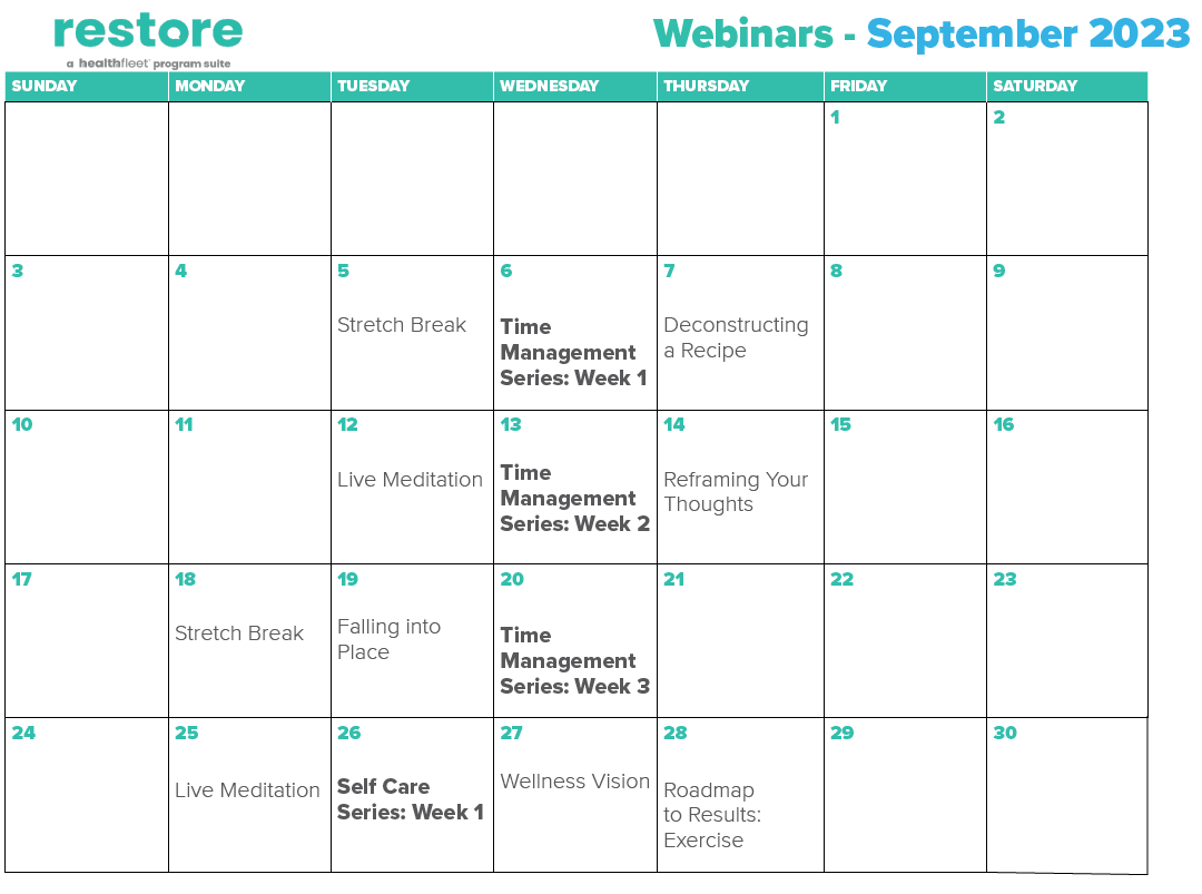 Restore webinars Sept 2023 schedule