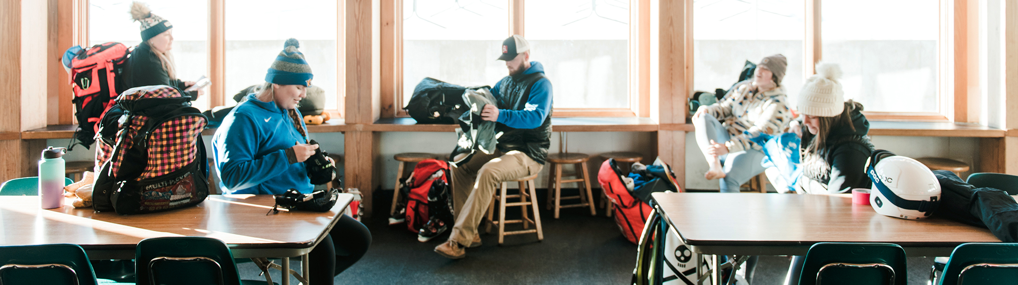 SJC Skiers in lodge
