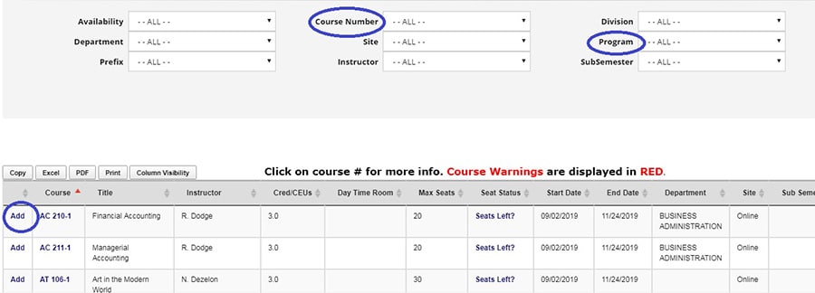 Screenshot of Step 5 for online course registration