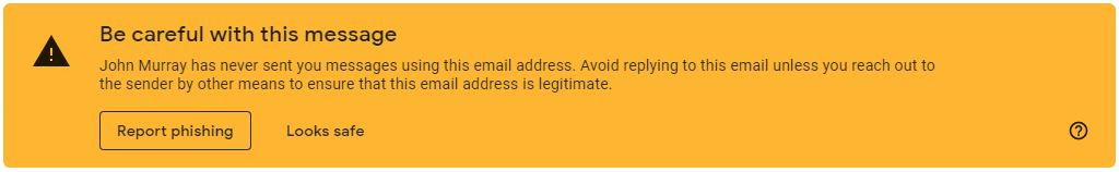 Gmail Warning