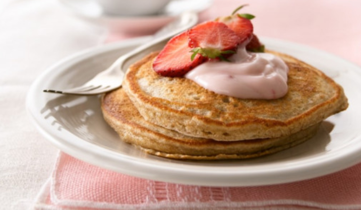 whole grain strawberry pancakes. source: myplate
