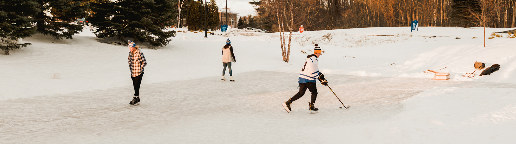 ice skating on SJC's frozen pond