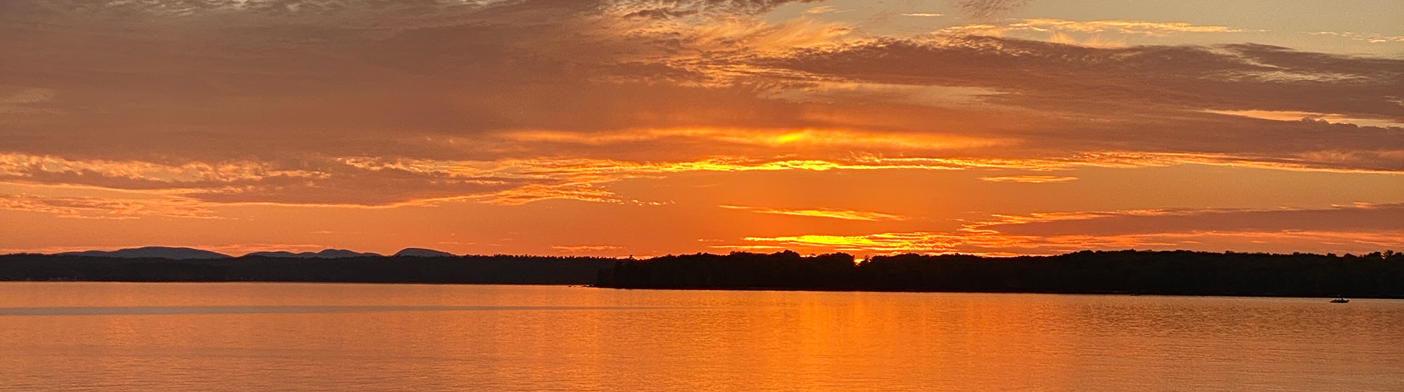 sunset on sebago lake