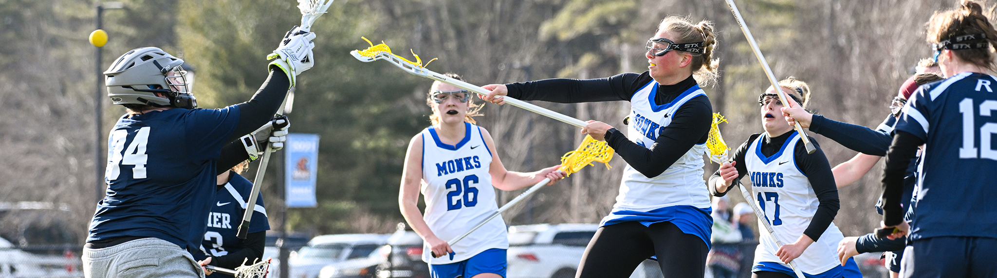 Women's lacrosse action shot